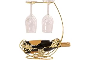 Countertop Wine Glass Rack Holder Bottle Display Stand Storage 4 1 Metal Iron for Tabletop