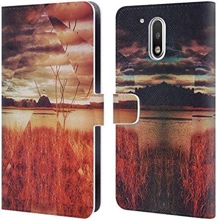 Official Spires Pyramid Stalk Refract Leather Book Wallet Case Cover For Motorola Moto G4 / G4 Plus