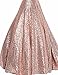 YIRENWANSHA Women's Off Prom Dress Sequin Empire Waist Evening Gown Long Costume 20 Plus Rose Gold Without Beads