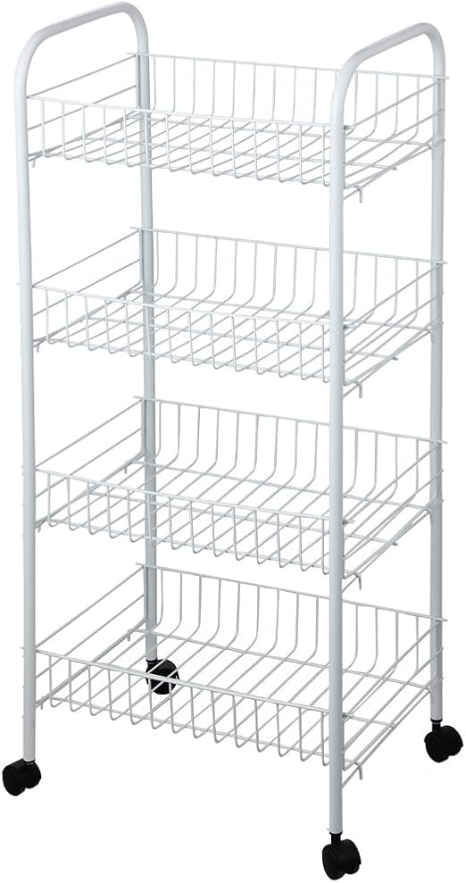 Chef Vida 4 Tier Kitchen Vegetable Storage Trolley Rack Cart With