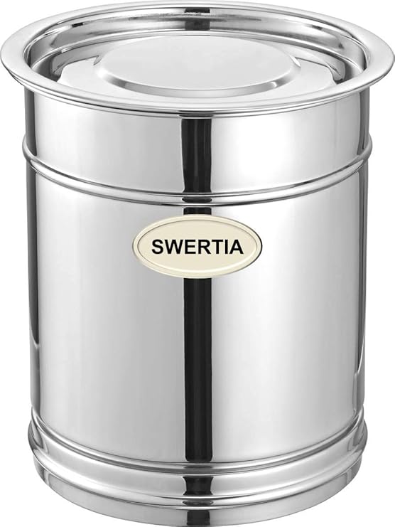 Buy SWERTIA Stainless Steel Storage Box Drum with Laser Etching Aata