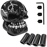 UHANBUT Skull Car Gear Shift Knob, Resin Automotive Transmissions Shifting Lever Handle, Big Tooth Skull Vehicle Gear Stick Shifter Knob Compatible with Most Manual Automatic Car SUV Truck (Black)