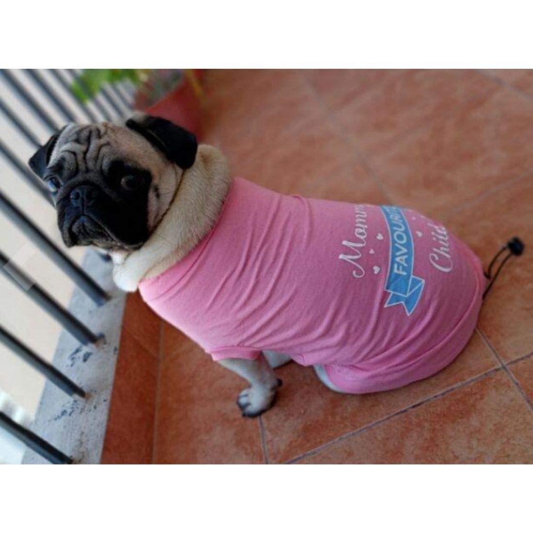 Heads Up For Tails Dog TShirt Mommy's Favourite Child Pink (4XL