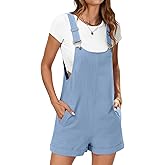 ANRABESS Women's Short Overalls Summer Adjustable Strap Loose Fit Bib Shortalls Rompers Spring Travel Vacation Clothes