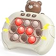 Handheld Games for Kids Fidget Toys, Fast Push Light Up Bubble Game, Quick Push Game Toy, Kids Road Trip Essentials, Sensory Toys Travel Toys Xmas Birthday Gifts for Boys Girls Teens Adults, Bear Red