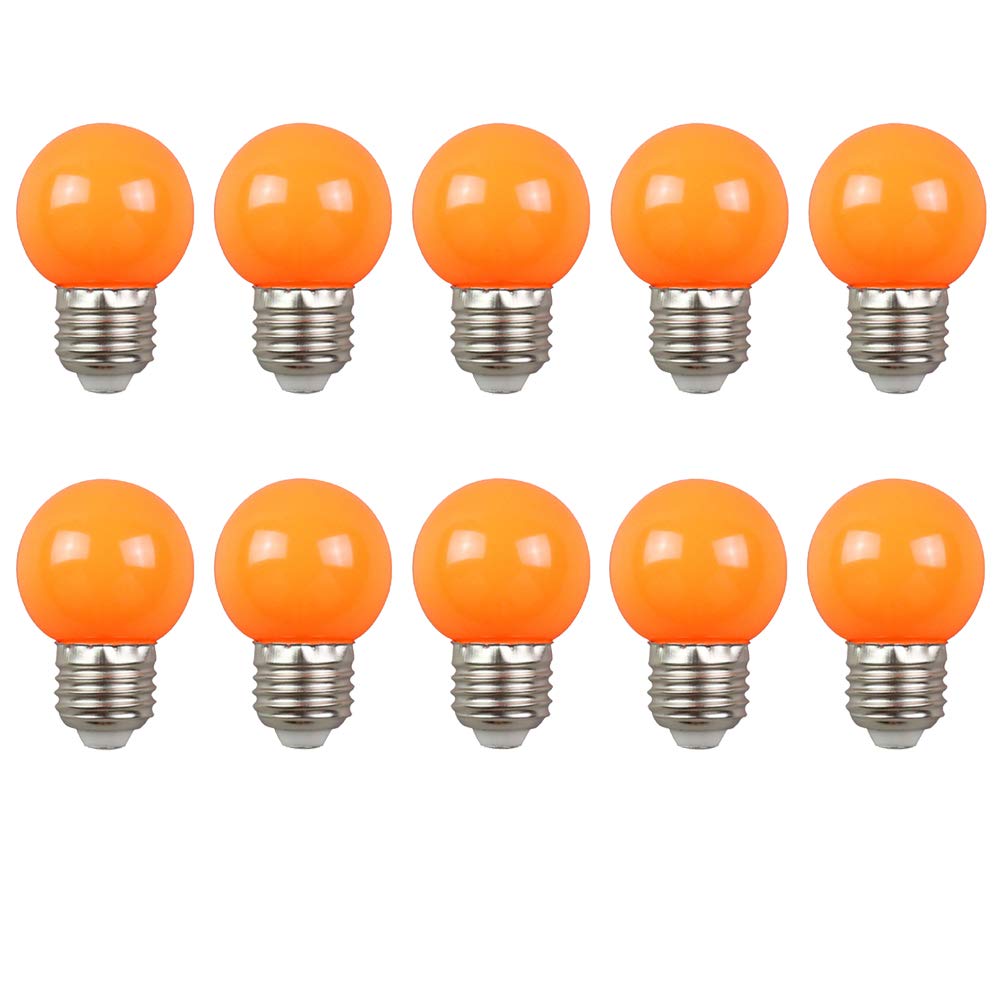 WULUN 10 Pack E27 G45 2W Screw Cap Coloured LED Light Bulbs Festoon Party Lights for Indoor Outdoor Use