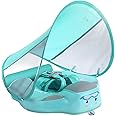 Mambobaby Float with Canopy, Non-Inflatable Swim Trainer for Infants and Toddlers 3-24 Months, Avoid Flip Design, UPF 50+, Safe & Comfortable Baby Pool Float
