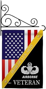 Home of Airborne Garden Flag - Set Wall Holder Armed Forces Army Rangers United State American Military Veteran Retire Official - House Banner Small Yard Gift Double-Sided Made in USA 13 X 18.5