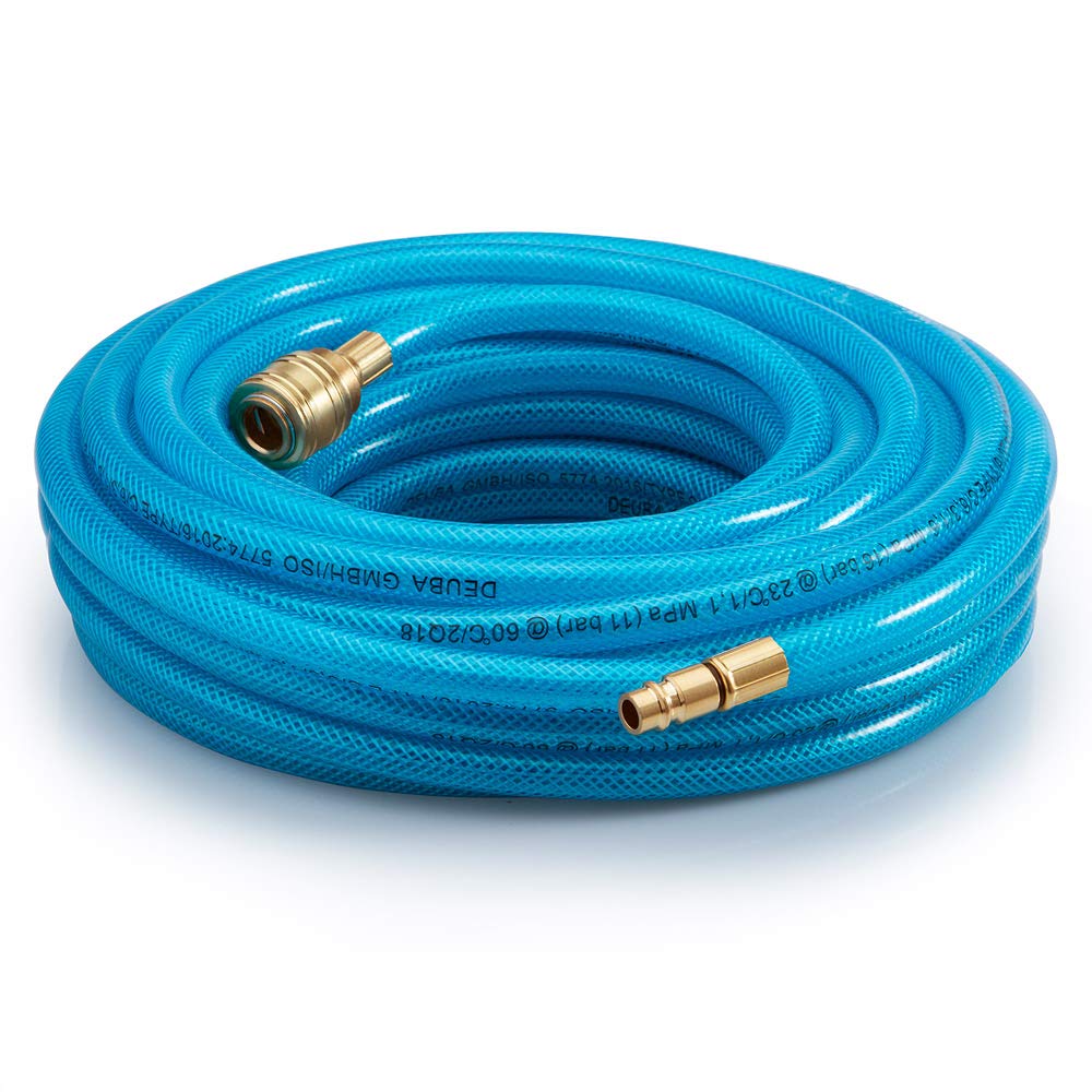 MONZANA® 10m Air Compressor Hose 15 Bar - Pneumatic Air Line Hose with Quick Coupling 1/4', Flexible Reinforced PVC Compressor Hose for Tools Garage Workshop