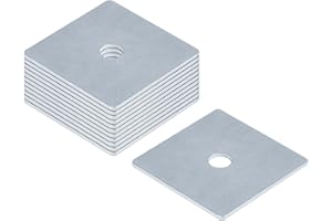 heneng 12 Pcs Square Plate Washers, 1/2" (ID) x 3" x 3", Flat Washer Fastener, 2.6mm Thick