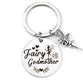 FFNMU Keychain Valentines Gifts For Godmother Christian Gifts For Women Faith Godmothers Gift From Godchild Fairy Godmother Proposal Gift for Birthday Mother's Day Christmas Valentines Mothers Day