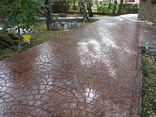 European Fan Mat Stamp Texturing Skin Slate Pattern Stone Decorative Concrete Cement Imprint Texture Stamp Mat poliurethane Stamping