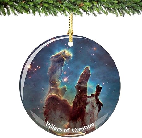 Amazon City Souvenirs 創造のクリスマスオーナメントの米航空宇宙局 Nasa の柱 磁器2 75インチわし星雲のクリスマスオーナメント ツリーオーナメント おもちゃ