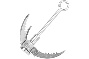 3 Claws Folding Hook, Stainless Steel Material, Outdoor Survival Rock Climbing Grappling Hook with Anti Skid Sawtooth for Hik