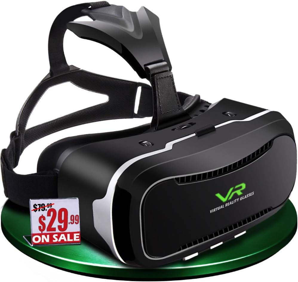 Tromso VR headset ( VR goggles / VR glasses )/ Virtual Reality headset for iPhone 7 , 6 , 5 , iPhone Plus & Android ( Samsung Galaxy , Google , HTC , & LG ...) mobiles , best for 3D games and movies