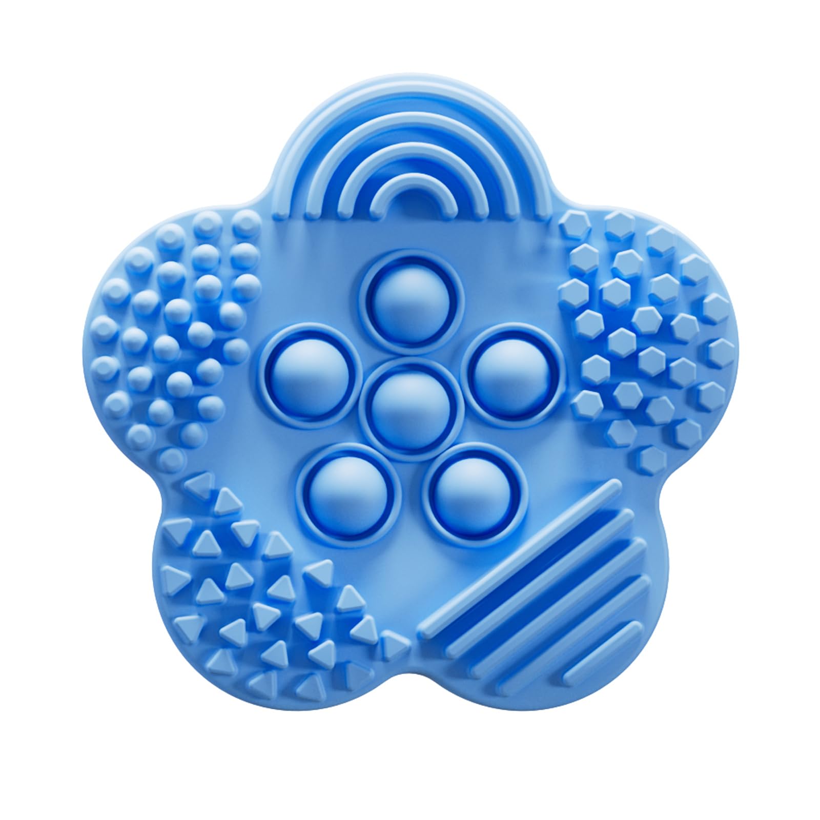 Photo 1 of 1pcs Function Pop?2-in-1? Fidget Toys Sensory Stone for Kids? Textured Soft Worry Stone for Autism Kids Calming - Fidget Stress Toys for Students Anxiety Relief - Small Prizes Fidget Toys (Blue)