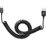 USB 2.0 Expansion Spring Coiled Cable 10 inch to 105 inch Standard Spiral Flexible Active Extension USB 2.0 Type A Male to Mi