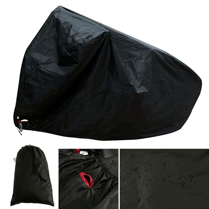 Bike Cover, Heavy Duty 190T Nylon Portable Black Waterproof Bicycle