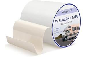 AMOGATO RV Roof Tape 6 Inch X 50 Feet – Premium White RV Sealant Tape, Waterproof & UV-Resistant for RV Awning Repair and Roo
