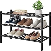 Bamboo Shoe Rack for Entryway, Stackable | Heavy Duty | Multi-Function, Free Standing Shoe Racks for Bedroom Hallway Closet …