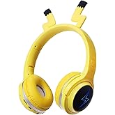 YLFASHION Wireless Kids Headphones with 7-Color LED Lights, 85dB Safe Volume & 40H Playtime – Ultra-Soft Over-Ear for School Travel