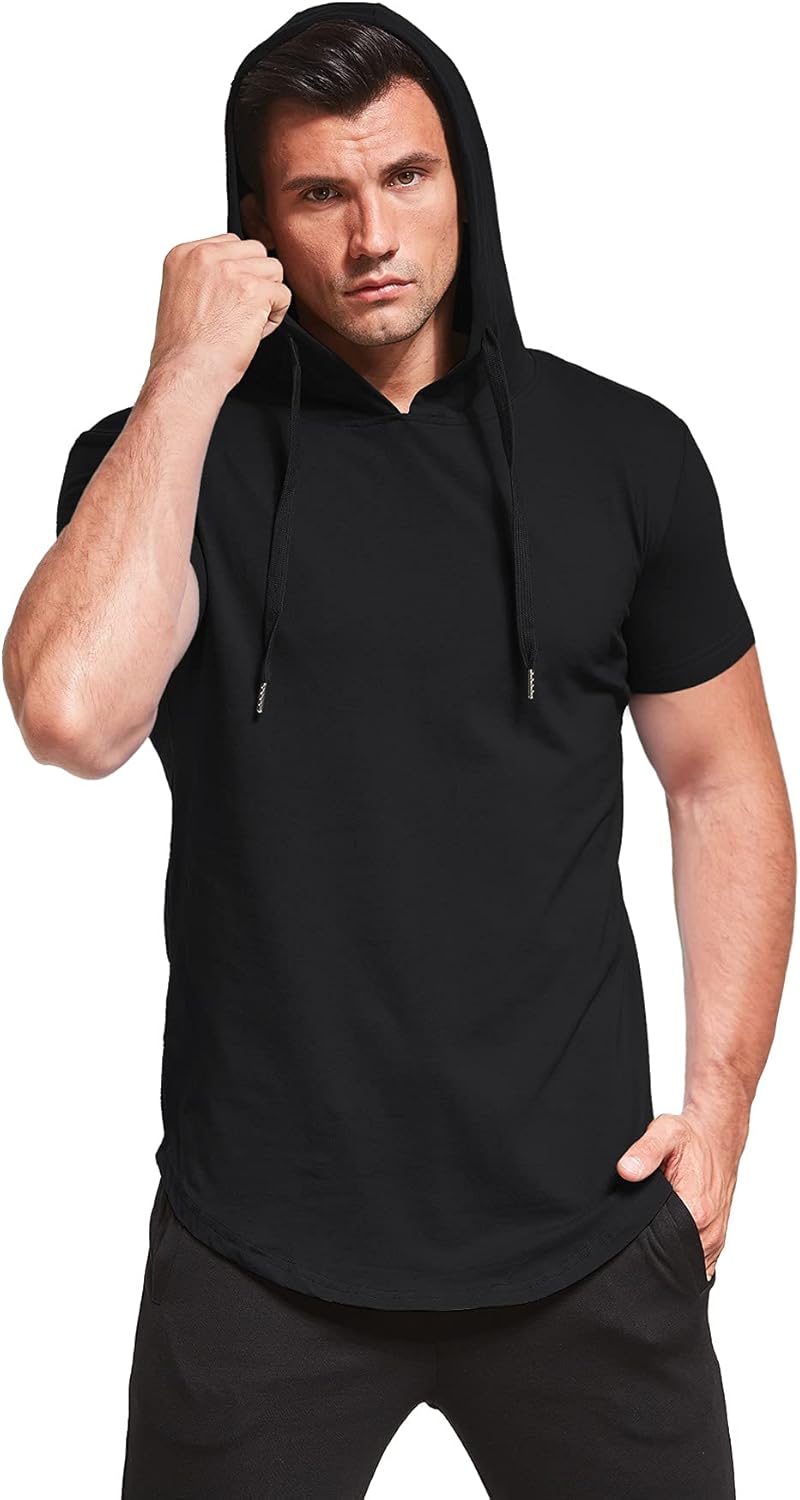 Aiyino Men's S-5X Short Sleeve Fashion Athletic Hoodies Sport Sweatshirt Hip Hop Pullover at  Men’s Clothing store