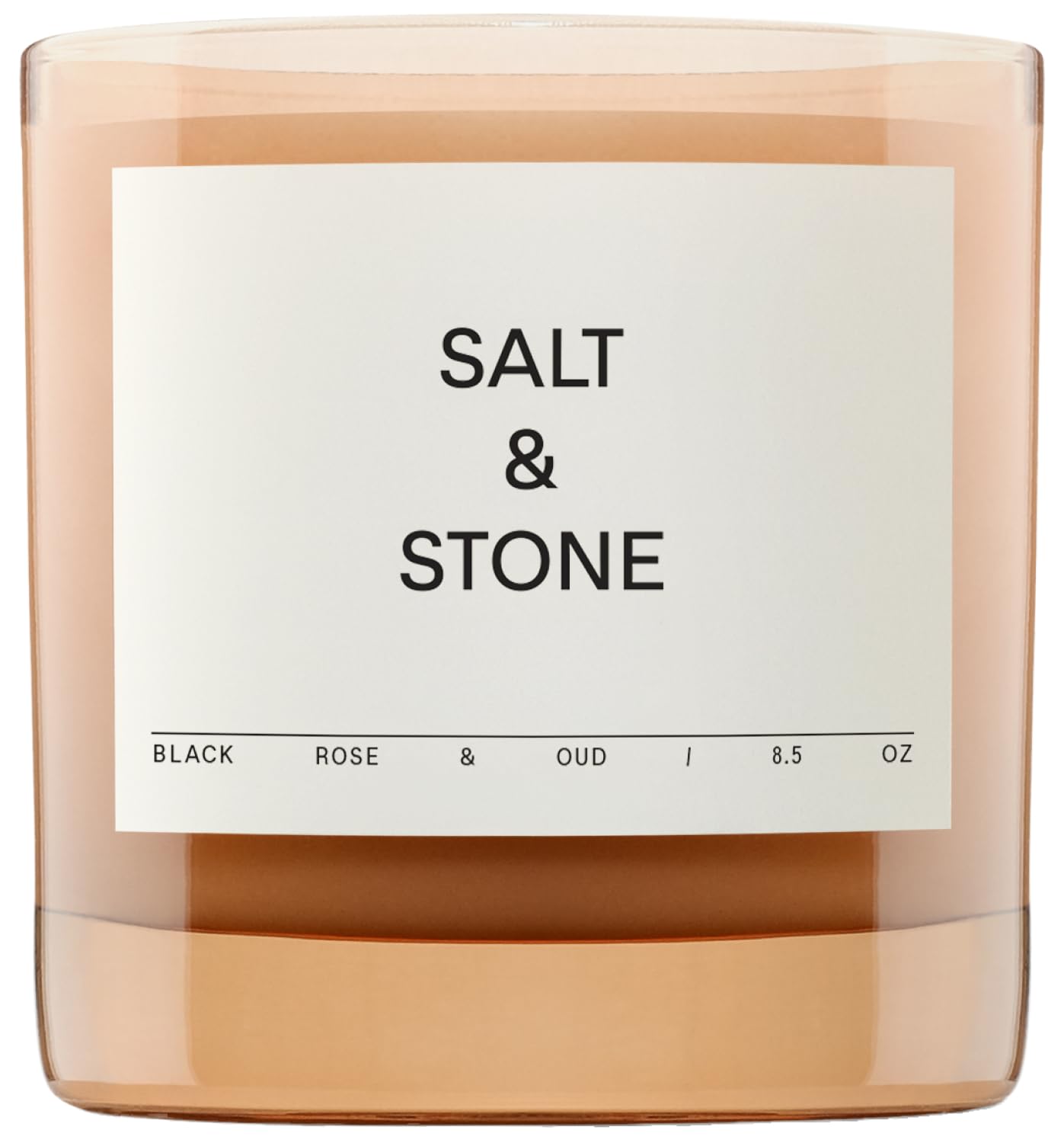 SALT & STONE Scented Candle | Hand-Poured, Aromatic & Fragrant | Made with Natural Coconut & Soy Blend Wax | 100% Cotton Wick | Long-Lasting 50 Hour Burn Time (8.5 oz) (Black Rose & Oud)
