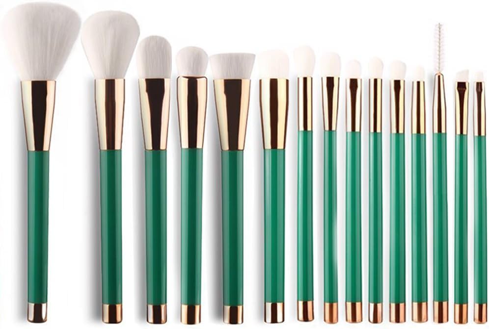 UNIMEIX Makeup Brushes,15 Pieces Makeup Brush Set, Professional Cosmetic Set,Foundation Brush Powder Brush Eyeshadow Brushes, Silicon Blender, 4 Colours (Green)