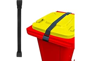 ASTRAEA Trash Can Lid Lock - Double Claw Metal Garbage Can Lock Straps for Animals, Adjustable Universal Fit Trash Bin Bungee Cord Belt Rope for Raccoons, Bear, 1 PCS