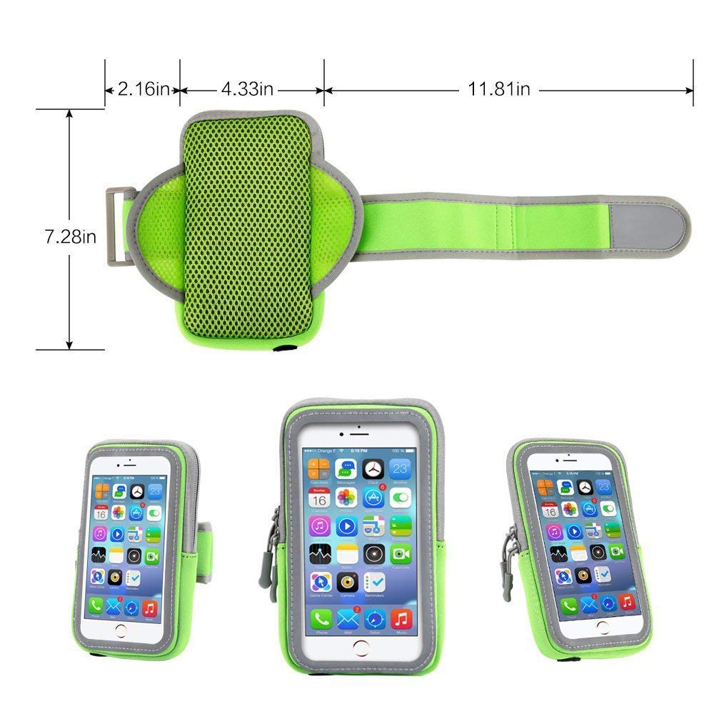 LENPOW Multifunctional Outdoor Sports Armband Sweatproof Running Armbag Casual Arm Package Bag Gym Fitness Cell Phone Bag Key Holder for iPhone X 8 7Plus 6sPlus Samsung Galaxy Note 5 4 S8 S7 Edge Plus
