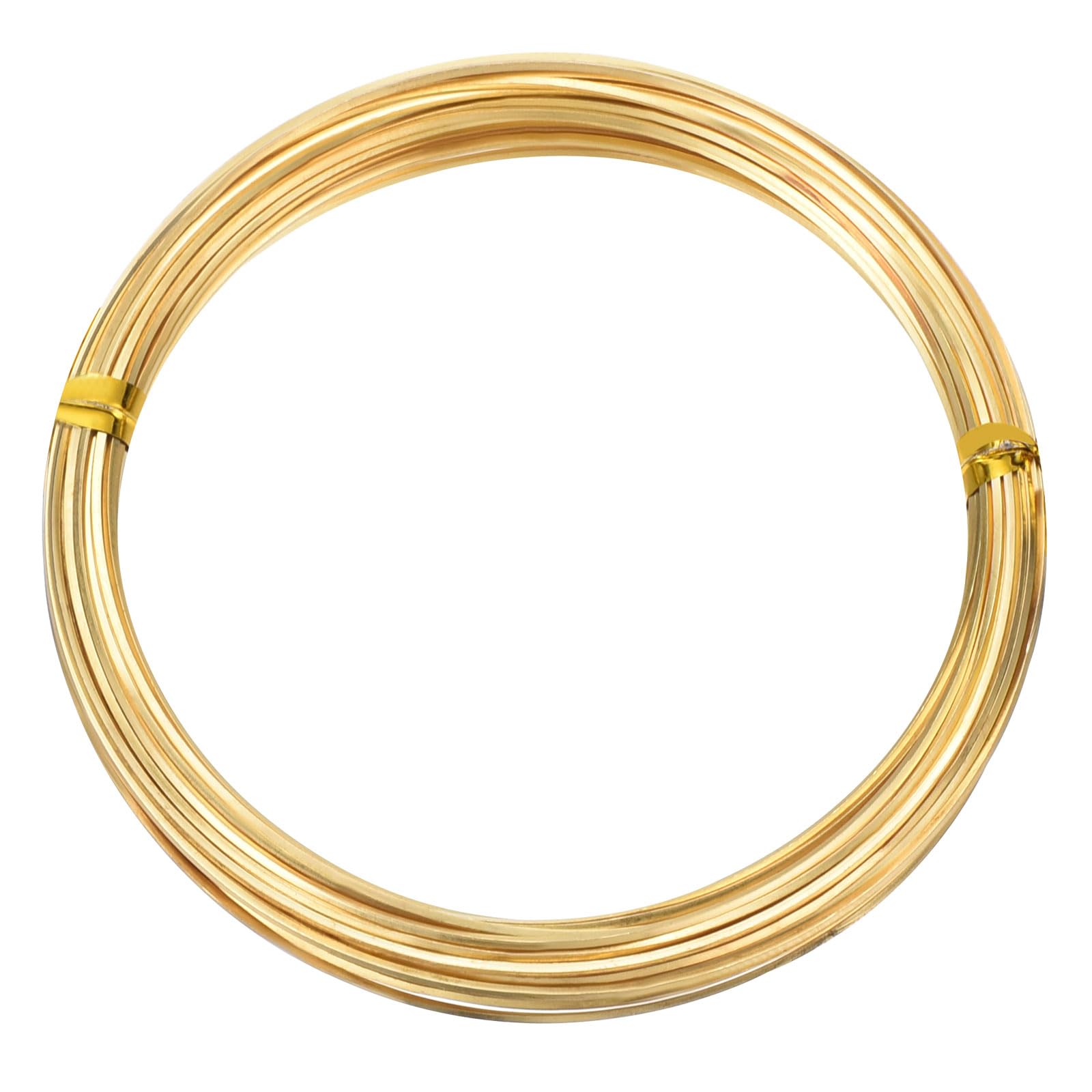 PATIKIL Soft Brass Wire, 1 Roll 22Ga/0.6x0.6mm 6m/19.69ft Bendable Square Craft Wire for Jewelry DIY Making Earring Beading Wrapping, Brass