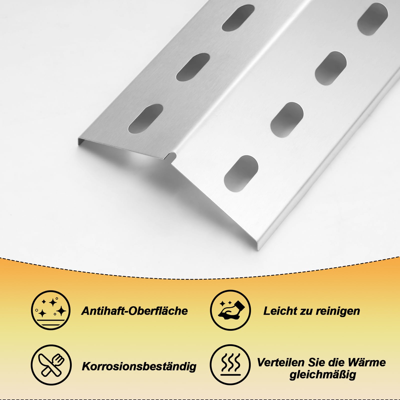 36,5 x 12 cm Edelstahl Universal Brennerabdeckung Heizplatte Ersatzteile für Enders Chicago 3, Enders Boston 6 Kr Turbo, Enders Boston Pro 3K, Tepro 3561,Barbecook Brahma 4.0, 3 Stück Flammenverteiler 3