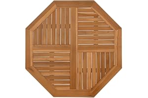 vidaXL Teak Octagonal Table top Replacement - Outdoor/Garden use with Parasol Hole - 35.4"x35.4"