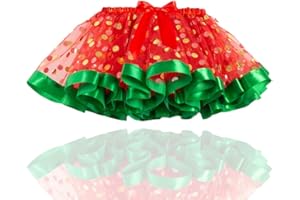 RELBCY Kids Christmas Tutu Skirt Layered Tulle Tutu Ballet Dance Tutu Xmas Party Tutus Costume for Girls