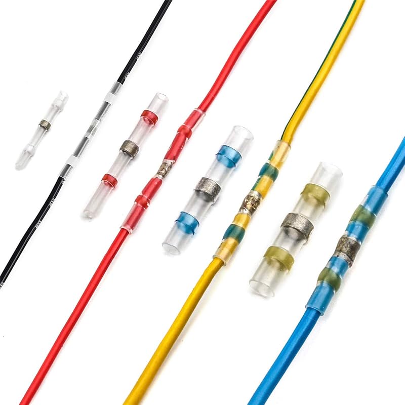 Yoicn Lth 50Pcs Solder Seal Heat Shrink Wire Connectors Red Blue White Yellow