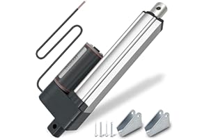 UYGALAXY Linear Actuator 4 Inch Stroke with Mounting Bracket, DC12V 900N(200lbs) IP65 Waterproof 12mm/s Quiet Low Noise Motor for DIY Chicken Coop Electric Recliner Lift Massage Bed Sofa (4")