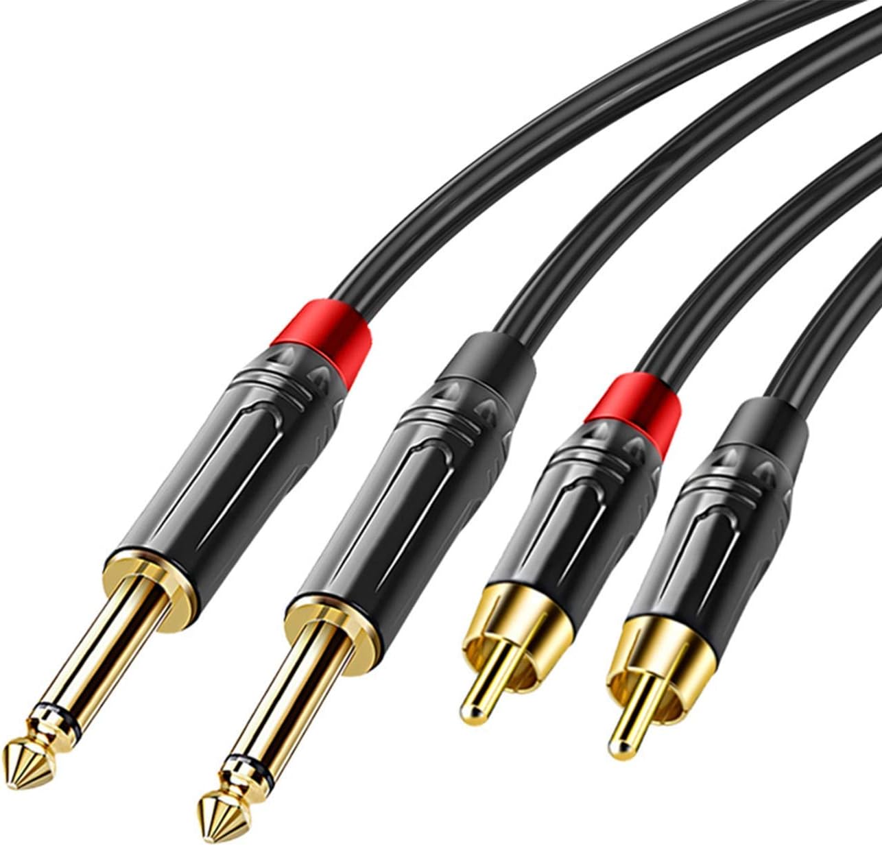 Amazon RCA フォン デュアル 1m オーディオ変換ケーブル ラインケーブル wuernine モノラルフォンx2RCAピンx2