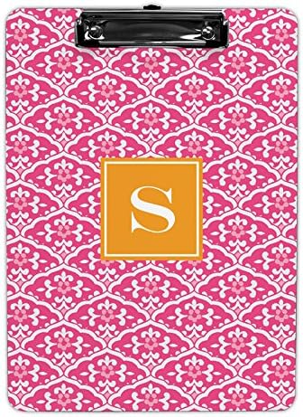 Whitney English AZCP28-SI-W-P "Letter P" Sea Floral Single Initial Clipboard