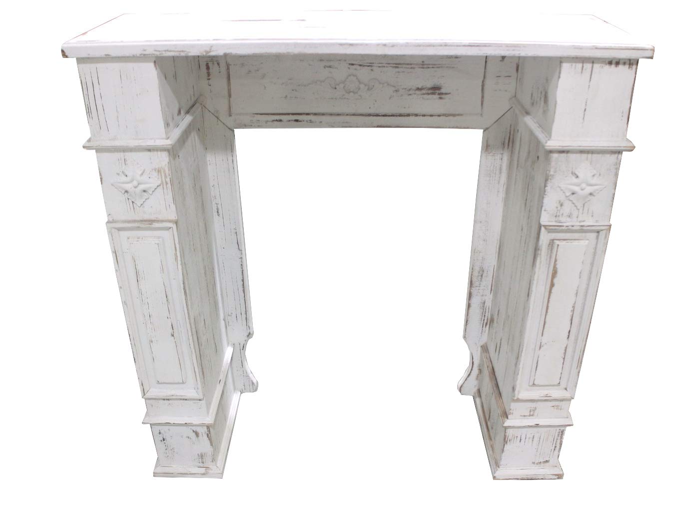 Kaminkonsole Landhaus Kamin Weiss Dekokamin Kaminumrandung