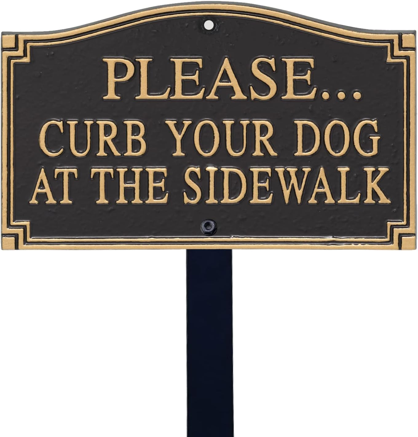 Plaques & Wall Art - SmartSign Please Curb Your Dog at The Sidewalk Sign for Yard, Curb Your Dog Garden Plaque | 5.75