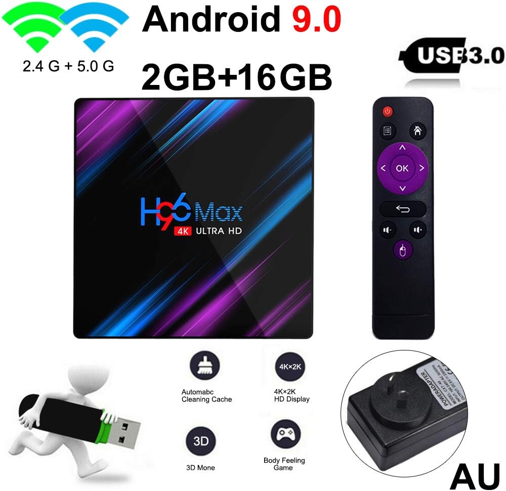 WenYOUNG Powerful H96 MAX 4GB 64GB Android 9.0 TV Box 4K HD Smart Network Media Player-Easy to use