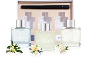 3 Pack Reed Diffuser Set, 5.07 oz Reed Diffusers with 12 Black Fiber Sticks, 150 ml Osmanthus Vanilla Jasmine Air Freshener f