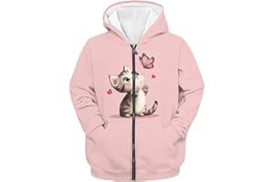 BYCHECAR Hoodie Zip Up for Girls Sweatshirt Long Sleeve Shitrts Kids Hooded Jacket Coat