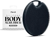 flexii Silicone Body Scrubber Charcoal Premium Exfoliator Gentle Brush