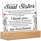 Soul Sister Gifts, Friendship Gifts for Best Friend Women, Thank You Gifts for Friends Women Soul Sister BFF, Soul Sister Clear Desk Decorative Sign