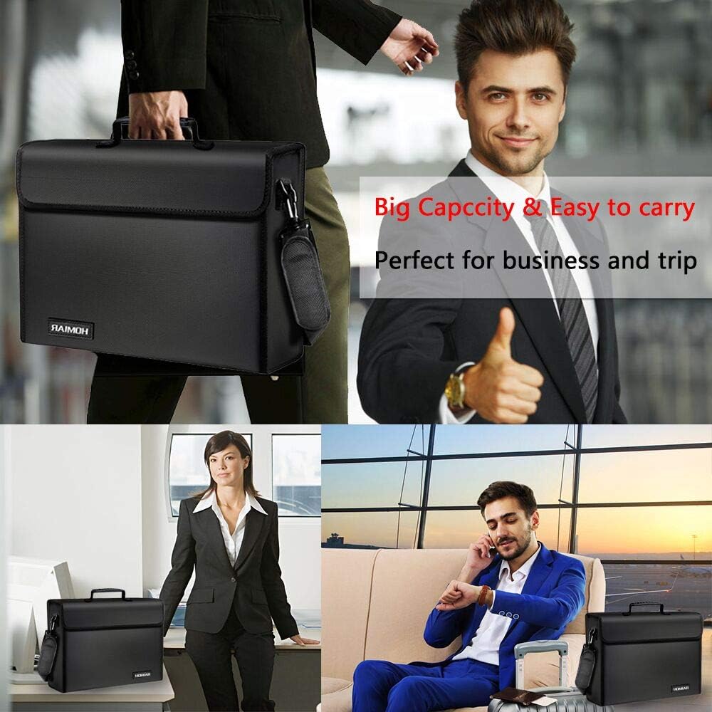 Fireproof Document Bag - X Large Safe Bags,Waterproof File Storage Bag,Silicone Coated Non-Itchy Fiberglass Money Bags with Handle Zipper for Laptop,Files,Money,Jewelry,Valuables - 17" x 12" x 6": Office Products