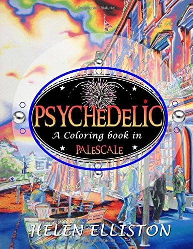 Psychedelic - Palescale adult coloring book: New coloring style! 21 images. Accentuate the colors! (interior art printed in paled color to guide you!)