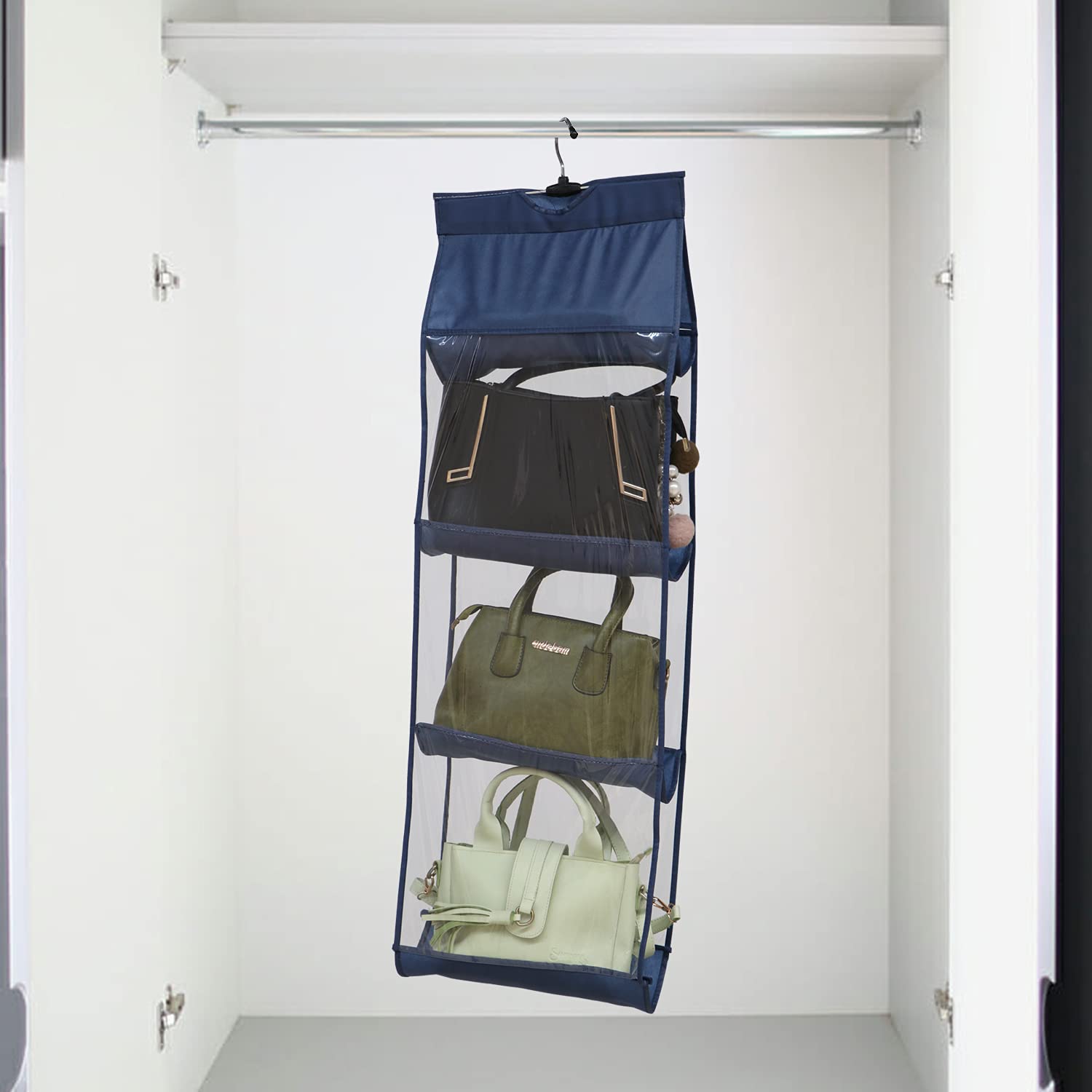 Shelzi 4 Pocket Foldable Hanging Purse Handbag Organizer for Storage