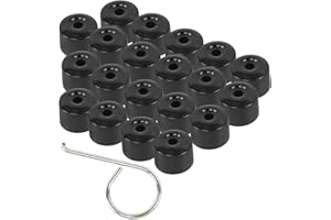 FiveEyes 17MM Wheel Lug Nut Covers Bolt Caps Compatible with VW Passat Jetta Golf Beetle 1K0 601 173 with Dismantle Tool Black 20PCS