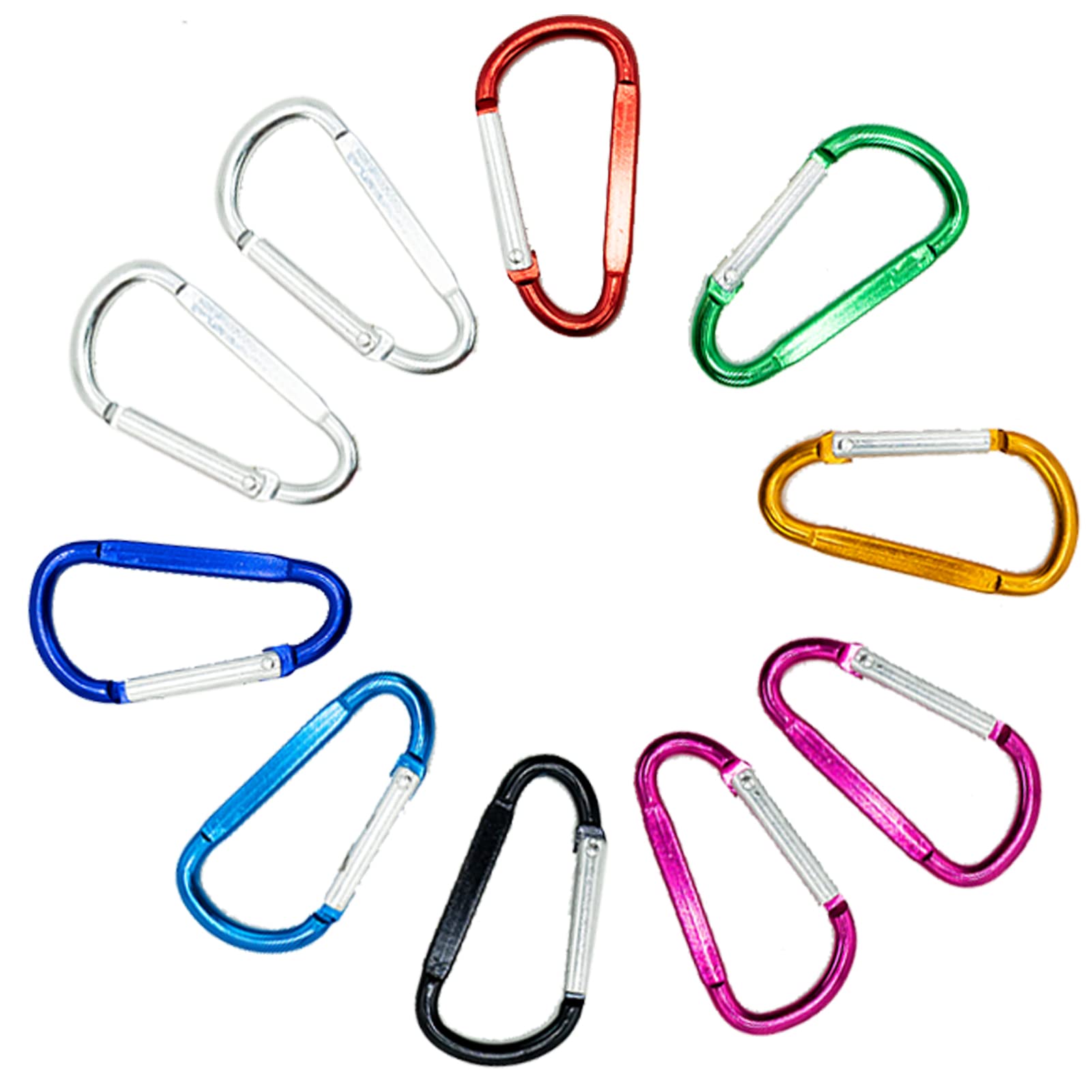 SZXMDKH Carabiner Clip Small, 10 Pcs D Ring Clip Hook Karabiner, mini Carabiner Keyring for Outdoor, Fishing, Hiking, Traveling